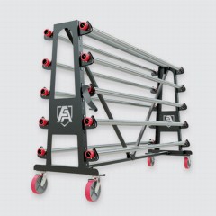 Gym Floor Covering Rolls Storage Rack 7,000 SF Capacity two racks one with rolls