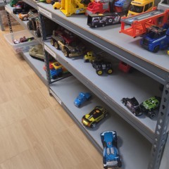 Golden Maple with toy shelf