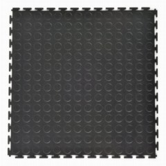Coin Top Home Floor Tile Black or Dark Gray 8 tiles 4.5 mm x 20.5x20.5 Inches