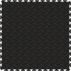 Diamond Plate Garage Tile Black or Dark Gray 8 tiles 5 mm x 20.5x20.5 Inches