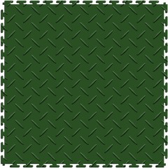 diamond plate garage floor tile green