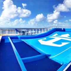 Heronwalk Wet Area Matting Roll 4x40 Ft. in Ocean Blue by wave pool