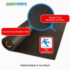 Rubber Flooring Rolls 8 mm Black 4 x 30 Ft