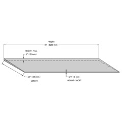Diagram of Action Sport Rubber Gym ADA Reducer Black 1 Inch x 12x48 Inches