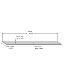 Diagram of Action Sport Rubber Gym Standard Reducer Black 1 Inch x 4x48 Inches