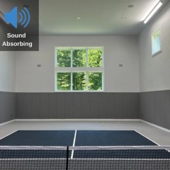 Safety CourtQuiet Impact Wall Pad 2 Inch x 3x6 Ft. Lip TB Gray Stone home court install