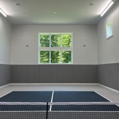 Safety CourtQuiet Impact Wall Pad 2 Inch x 3x6 Ft. Lip TB Gray Stone home court install