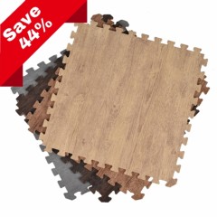 Foam Tiles Wood Grain 7/16 Inch x 2x2 Ft. stack of four color options