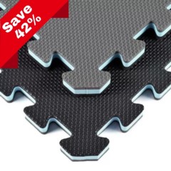 Home Sport and Play Mat 3/4 Inch x 2x2 Ft. corner of black and gray