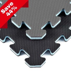 Home Sport and Play Mat 3/4 Inch x 2x2 Ft. corner of black and gray