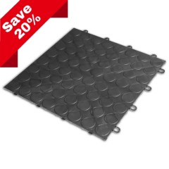 RaceDeck CircleTrac Garage Floor Tiles 1/2 Inch x 1x1 Ft. Graphite full tile