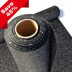 Rubber Flooring Rolls 1/4 Inch 4x10 Ft Colors Blue and Gray