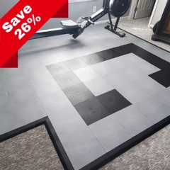 Staylock Tiles For Home Gym With Orange Peel Texture - Gray and Black