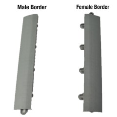 DunkStar BaseCourt Outdoor Corner Edge Borders Gray 5/8 In x 2 Inches Wide female and male borders