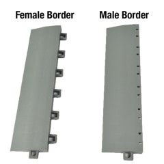 DunkStar Pickleball Outdoor Court Corner Edge Borders Gray 5/8 Inch x 3 Inches Wide female and male border