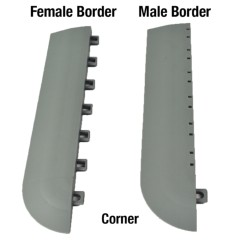 DunkStar Pickleball Outdoor Court Corner Edge Borders Gray 5/8 Inch x 3 Inches Wide male and female corner border