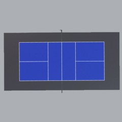 DunkStar Pickleball Outdoor Court Tile with Lines 30x60 Ft. bright blue and graphite court