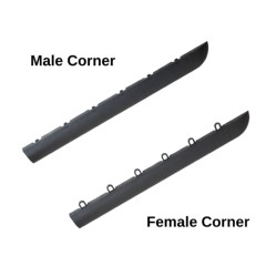 SnapLock Dance Floor Border Edges Corners 1/2 Inch x 2x18 Inches Graphite Corner Male and Female edges