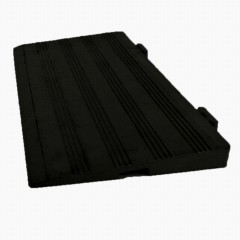 Angled view of the Edge Ramp Wide Black - 3/4 x 12 x 6 Inches