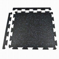 Rubber Tile Interlocks with Borders 10% Color 8mm x 25x25 Inches Pacific
