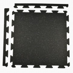 Rubber Tile Interlocks with Borders Confetti 1/4 Inch x 25x25 Inches Pacific