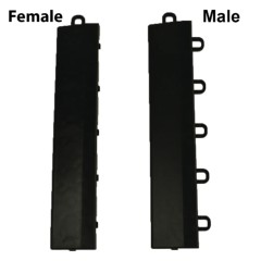 VersaCourt Compete Indoor Court Edge Reducer 1/2 Inch x 10 Inches Pack of 10 Male and Female in black labeled
