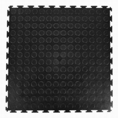 Warehouse Floor Coin PVC Tile Black 1/4 Inch x 20x20 Inches