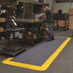 Wearwell ErgoDeck Diamond Plate General Purpose Tile 7/8 Inch x 18x18 Inches Case of 10 in Charcoal at assembly station