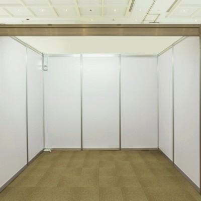 Carpet Square Modular Trade Show Tiles 20x20 Ft. Kit tan booth