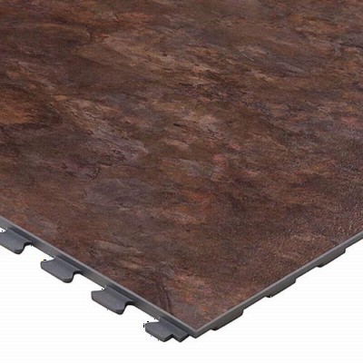 SupraTile Vinyl Floor Tiles 7MM Design Series 18x18 in Leather Rustic