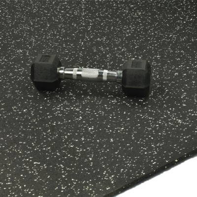 ForceFit West Athletic Rolled Rubber 10% Color 6 mm x 4 Ft. Wide Per SF dumbbell on gray roll