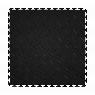 Diamond Top Garage Tile Black or Dark Gray 8 tiles showing black tile.