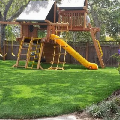 Traffic Blade Silver Artificial Turf Roll 1-1/2 Inch x 15 Ft. Wide Per SF Backyard play set