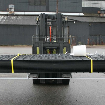 Ground Protection Mat-Pak 4x8 Ft Black Mat-Pak on forklift