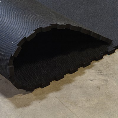 orse Stall Interlocking Mat 3/4 Inch 2x6 Ft. Straight Edge Border - Black - Equine curled up