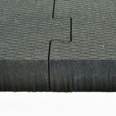 Horse Stall Interlocking Mat Straight Edge Left Corner Border3/4 Inch x 4x6 Ft. - Black - Equine