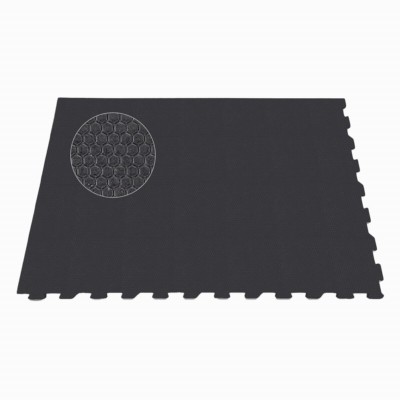 Sundance Horse Stall Mat Kit 10x10 Ft Black interlocking full mat close up bubble hexagon