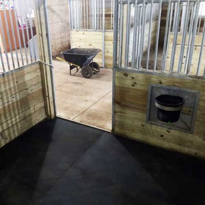 Horse Stall Mats Kits showing horse in stall.