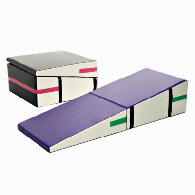 two folding incline wedge mats showing unfolded and folded configurations