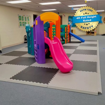 indoor playground early childhood center with thick safety foam mats