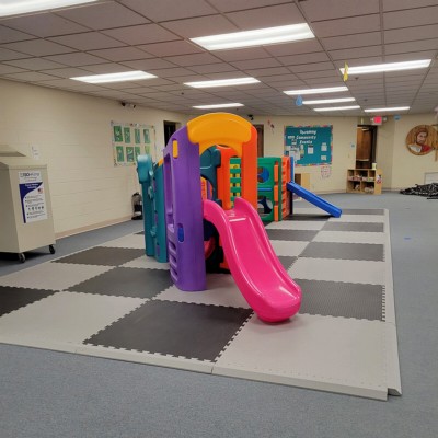 indoor playground early childhood center with thick safety foam mats