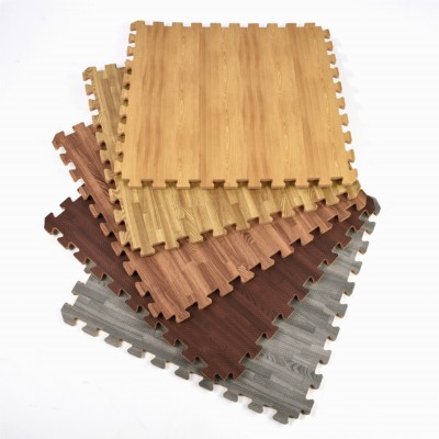 Interlocking Wood Grain Look Floor Tiles Foam Mat  reversible 6 colors.