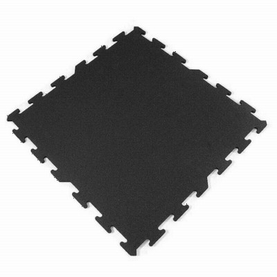 Interlocking Rubber Flooring Tiles 2x2 Ft Black 8 mm full tile