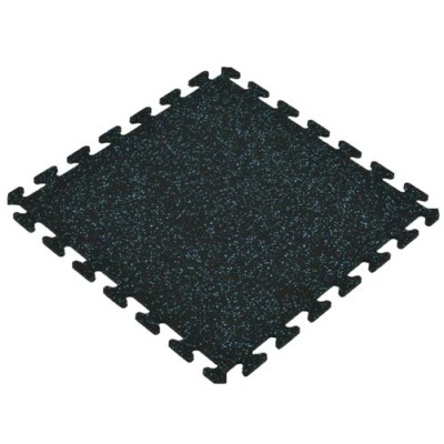 Rubber Tile Interlocking Sport West 10% Blue 3/8 Inch x 2x2 Ft. full tile angle