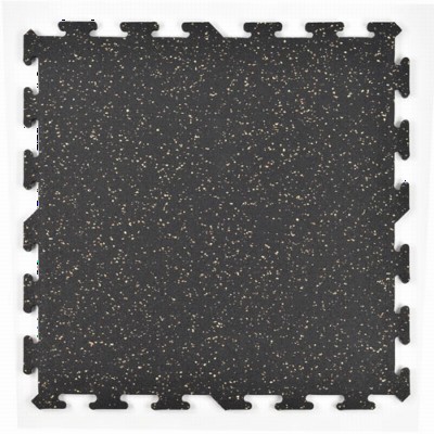 Interlocking Rubber Tile 2x2 Ft x 8 mm 10% Tan/Brown full tile.