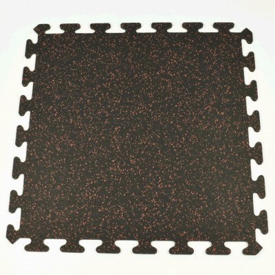 Rubber Tile Interlocking Sport 10% Red 3/8 Inch x 2x2 Ft. full tile