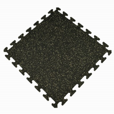 Diagonal view of Rubber Tile Interlocking Sport 10% Tan 3/8 Inch x 2x2 Ft.
