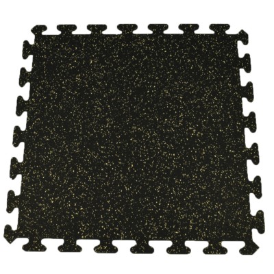 Rubber Tile Interlocking Sport West 10% Tan 3/8 Inch x 2x2 Ft. full tile