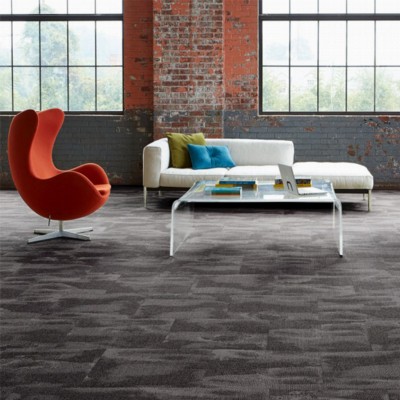 Oil and Water Commercial Carpet Tiles .32 Inch x 50x50 cm per Tile Sitting Room in Graphite