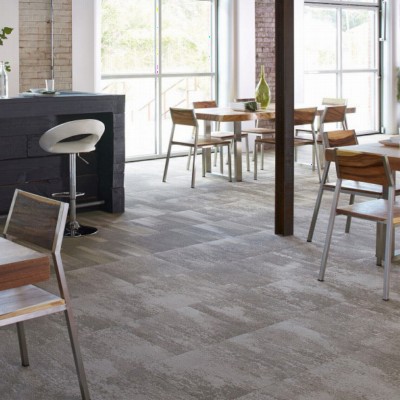 Static Commercial Carpet Tile .33 Inch x 50x50 cm per Tile Graphite in Coffee Shop